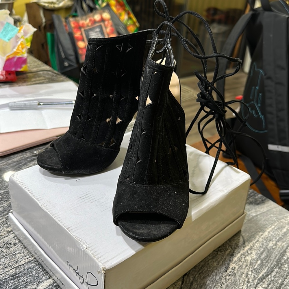 Peep toe stilettos